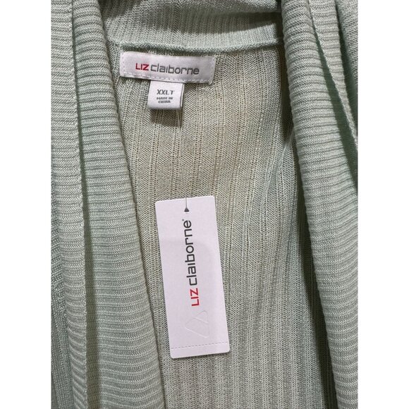 Liz Claiborne Womens XXL Light Green Cardigan Sweater With Pockets - Picture 3 of 5